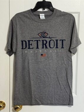 Detroit Baseball Men's Gray Short Sleeve Graphic Tee